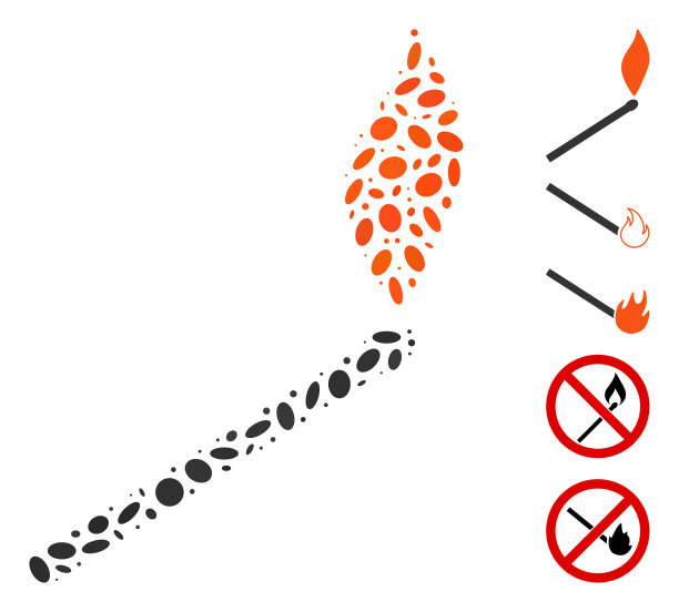 椭圆形马赛克火柴火图片下载