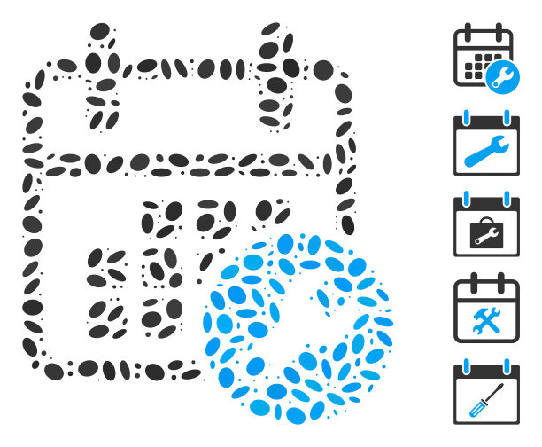 椭圆拼贴日历设置图片下载