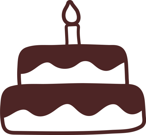 生日蛋糕线条造型图标图片下载