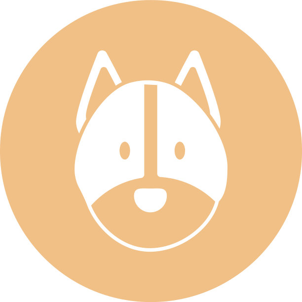 头可爱的狗块和平面风格的图标图片下载