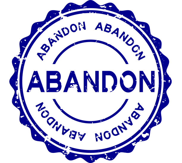 垃圾蓝色弃字圆形橡胶密封印章图片下载