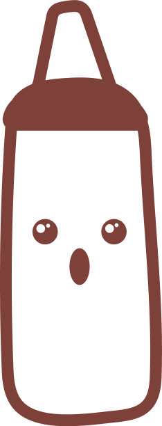 瓶子与番茄酱线风格的图标图片下载