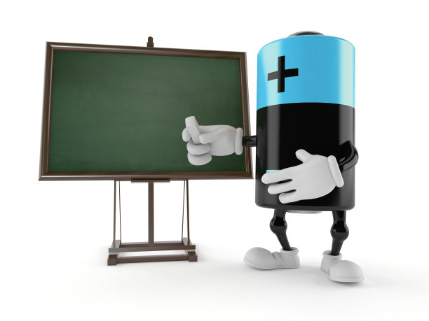 电池字符与空白黑板图片下载