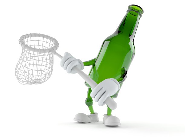 绿色玻璃瓶字符抱网图片下载