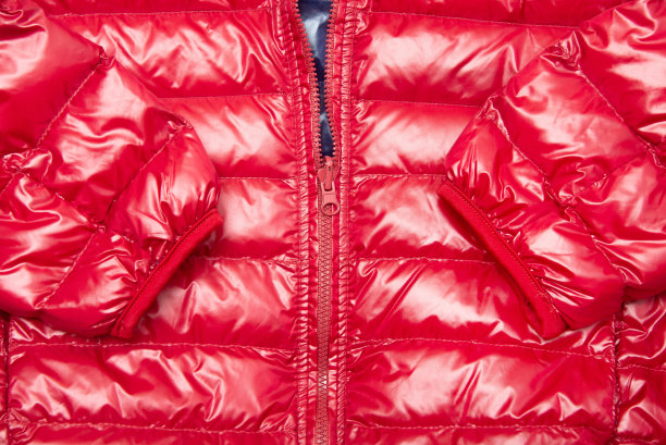 蓝色和红色拉链风衣夹克，图片下载