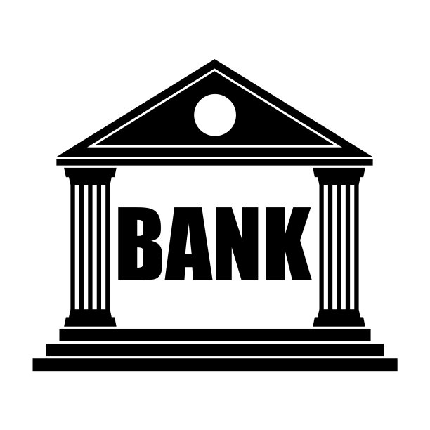 银行大楼黑色简约图标经典观图片下载