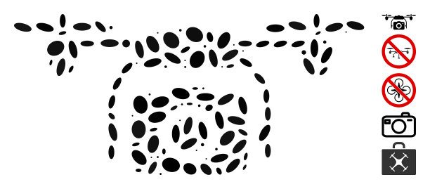 椭圆形马赛克摄影无人机图片下载