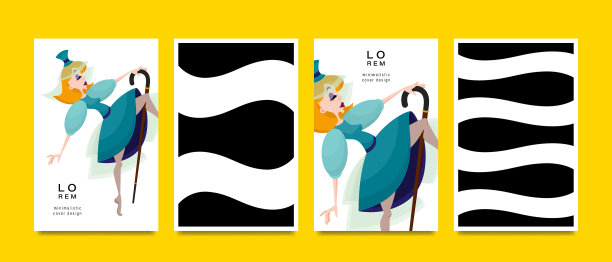 创意卡片女性身体部分和模式集图片下载