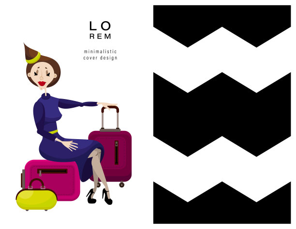 有空姐和图案的卡片图片下载