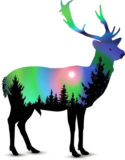 轮廓的鹿图片下载