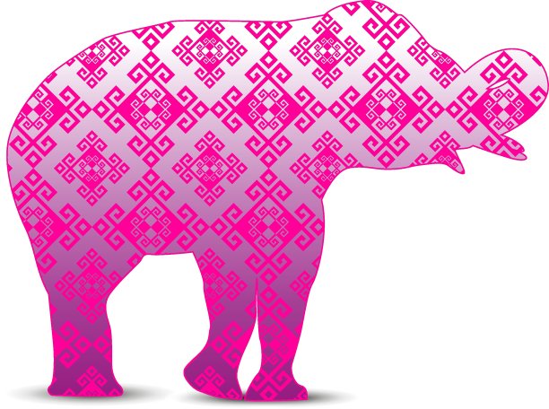 大象剪影图片下载