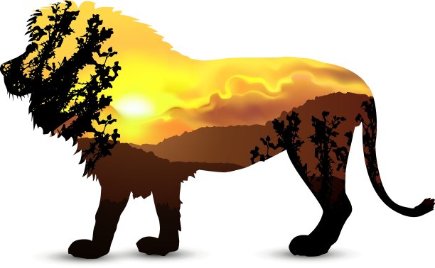 轮廓的狮子图片下载