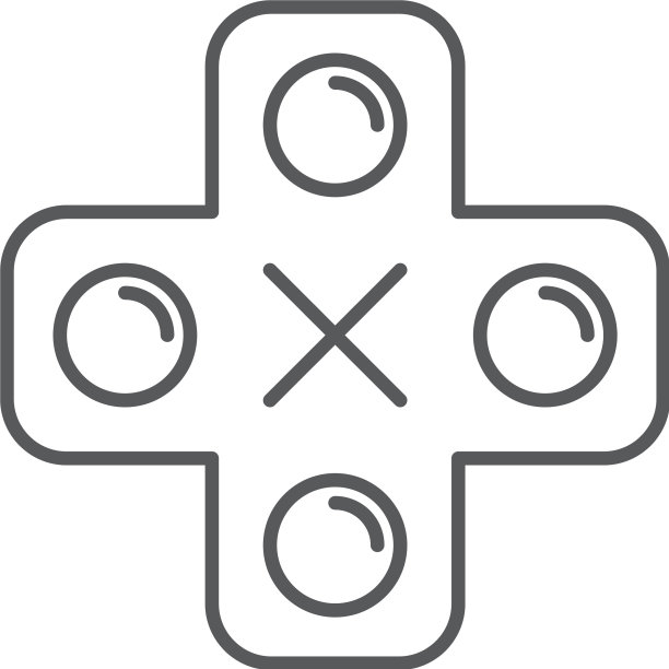 白色背景上的游戏操纵杆图标符号图片下载