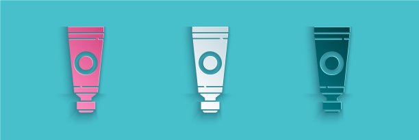 纸切管与调色板图标隔离图片下载