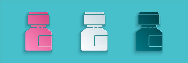 剪纸颜料水粉罐染料图标孤立图片下载