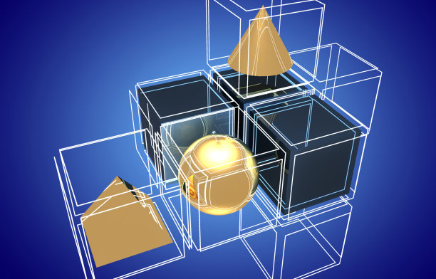 3d抽象的未来主义背景。三维演示图片下载