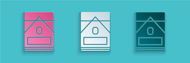 剪纸香烟包装盒图标孤立上图片下载