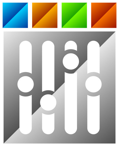 图标与调节器符号控制窗格水平图片下载