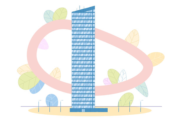 酒店商业中心市中心玻璃摩天大楼图片下载