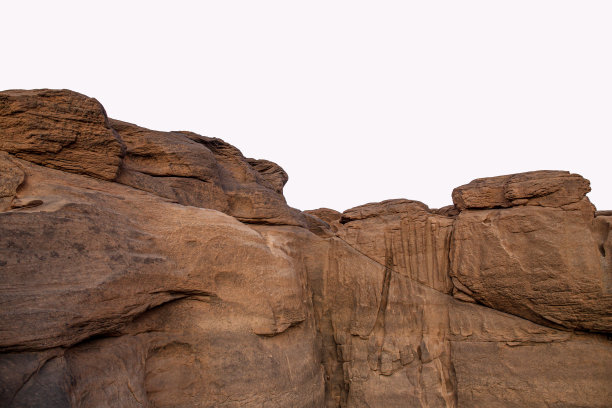 巨大的岩石，孤立在白色的背景中图片下载