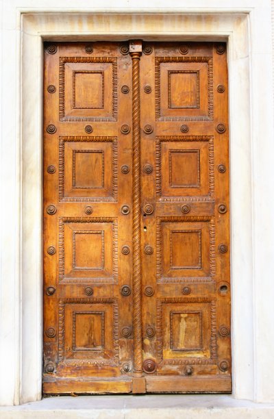 希腊雅典东正教教堂大门图片下载