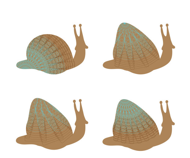 蜗牛向量集，元素图片下载