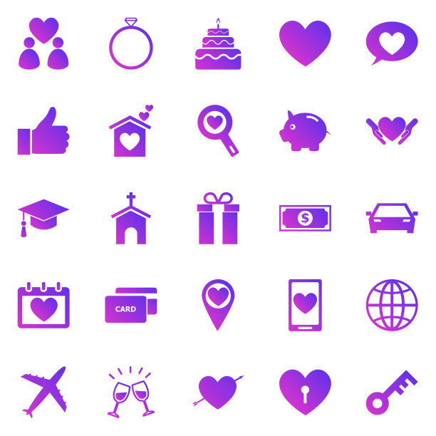 家庭渐变图标上的白色背景图片下载