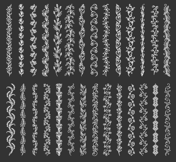 花框架边界和分割器，向量集图片下载