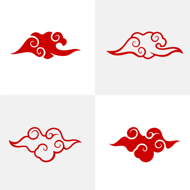 设置抽象云标志设计模板图片下载