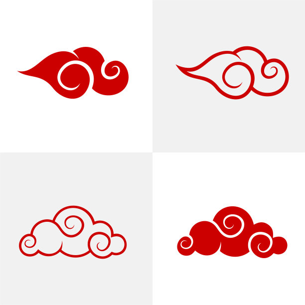 设置抽象云标志设计模板图片下载