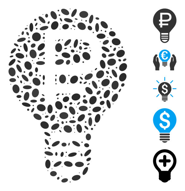 椭圆马赛克卢布灯泡图片下载