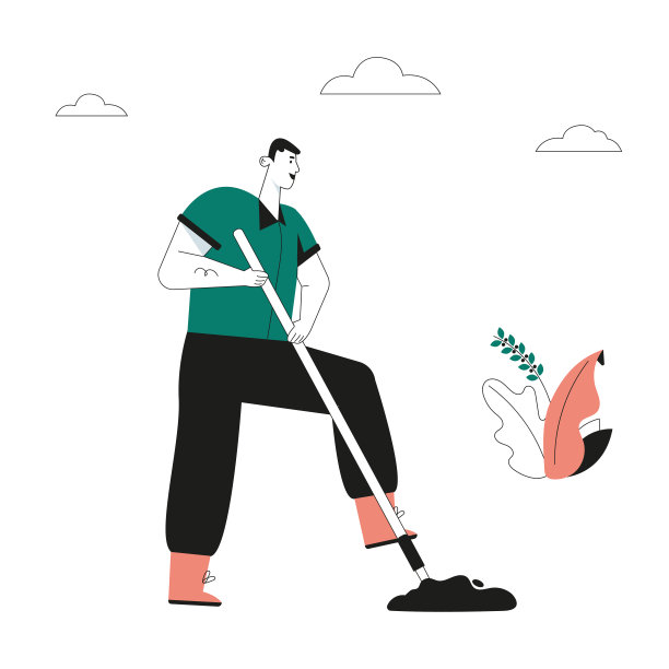 男人在挖土，农民在农场干活图片下载