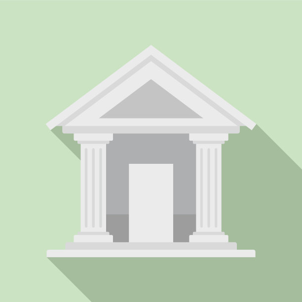 瑞士银行大厦图标平坦风格图片下载