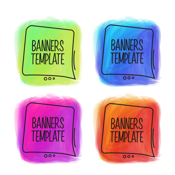 矢量彩色条幅图片下载