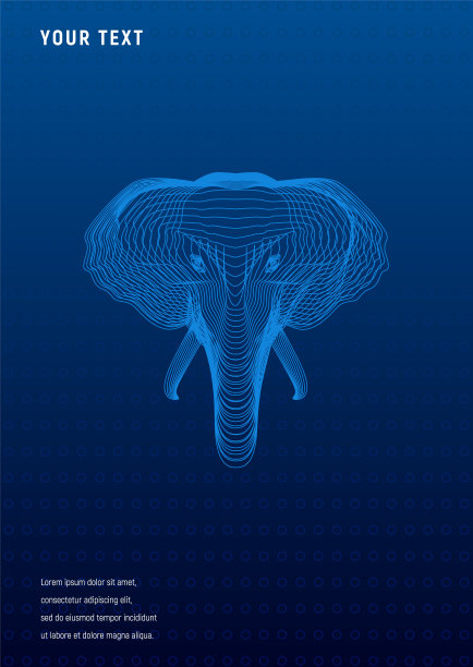 大象头几何梯度覆盖A4模板图片下载