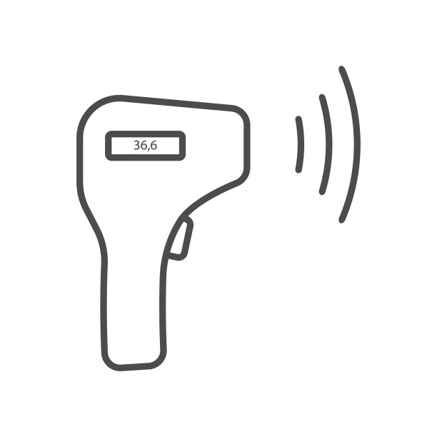 温度检查图标隔离在白色背景上。矢量插图。图片下载