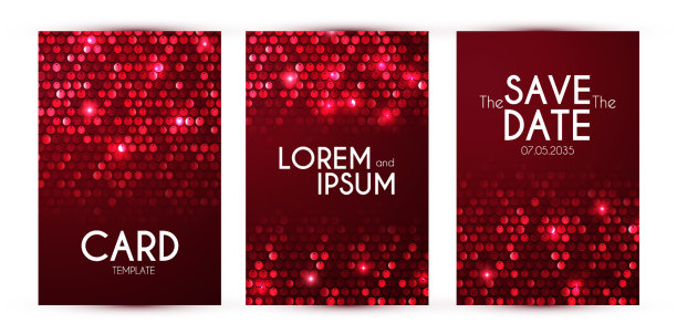 彩色闪光亮片传单设计模板集图片下载