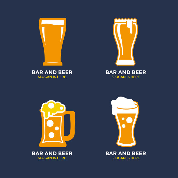 啤酒玻璃图标股票向量集图片下载