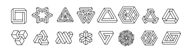 设置不可能的形状光学错觉图片下载