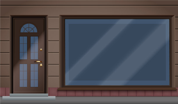 商店外立面有大玻璃橱窗图片下载