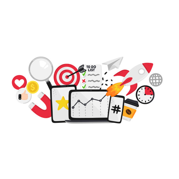 多发性骨髓瘤向量元素。社会媒体营销。在目标客户中推广。概念是横幅图片下载