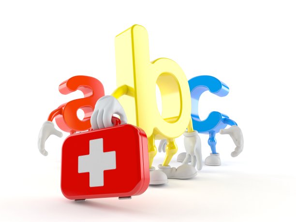 ABC字符持有急救箱图片下载