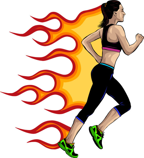 全长侧视图肖像年轻的跑步图片下载