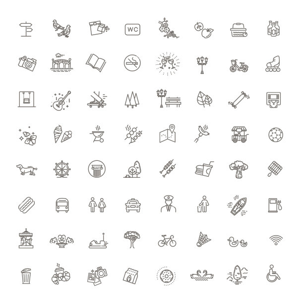 城市公园图标集图片下载