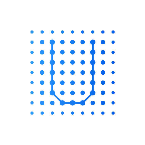 U字母logo点方块图片下载