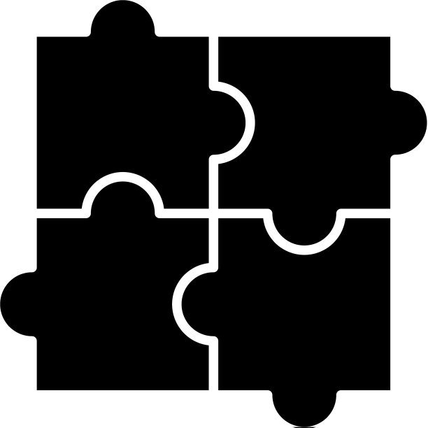 团队符号拼图黑色图标概念图片下载