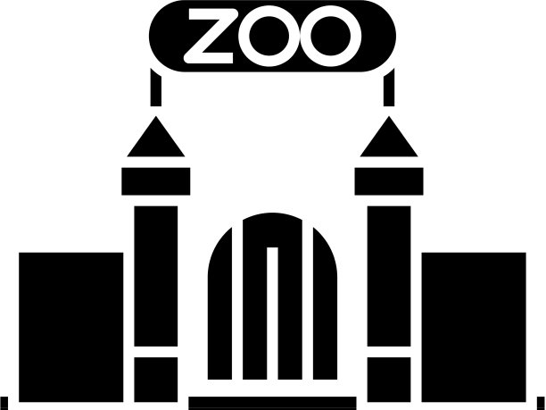 动物园线图标概念标志轮廓图片下载