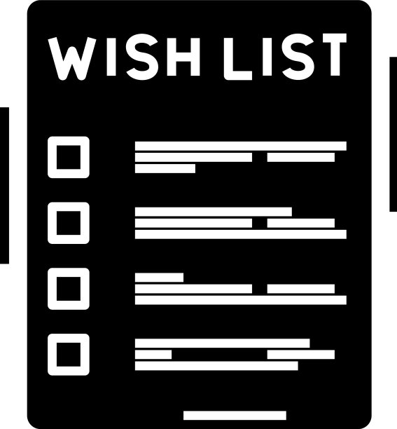心愿清单黑色图标概念图片下载