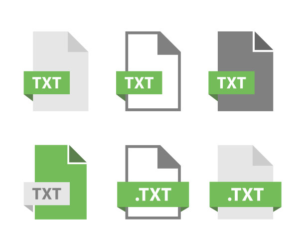 TXT文件文档图标集，TXT文件格式标志图片下载