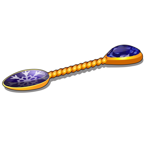 带有圣诞装饰的复古金汤匙图片下载